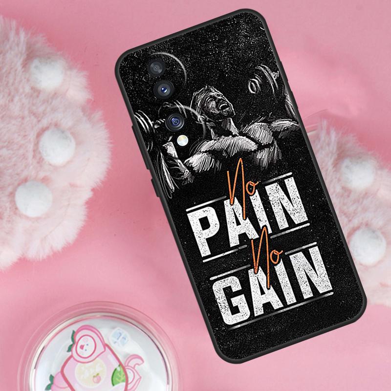 No Pain No Gain Gym Fitness Case For Honor Magic 7 Lite 5 6 Pro Honor 200 50 70 90 Lite X9b X9a X8b X8a X8 X9 X9c Cover