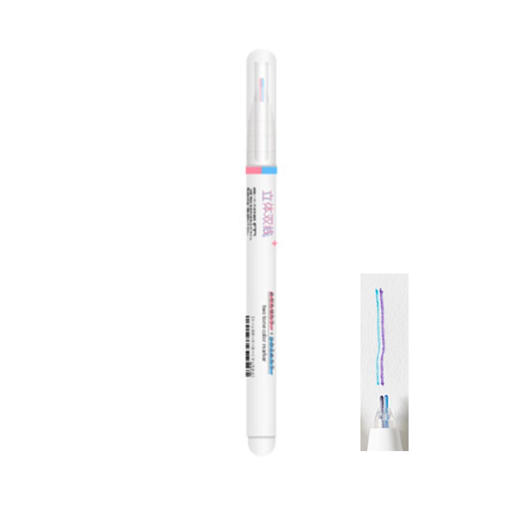 

Scrapbooking Double Line Colored Pen Drawing Pens Liner Art Markers Two-color Line Gel Pen purple and blue