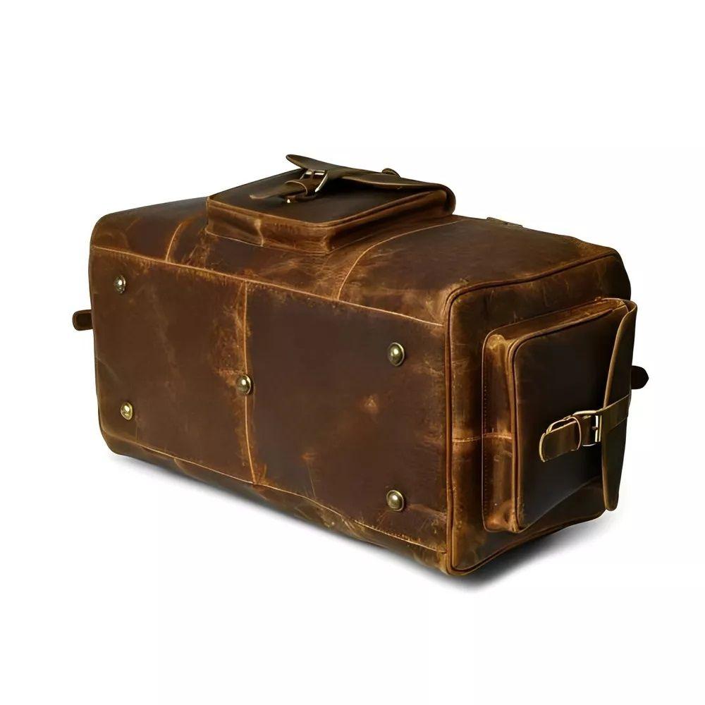 Vintage Buffalo Leather Luggage Bag - Unisex Travel Weekend Sport Gym Bag