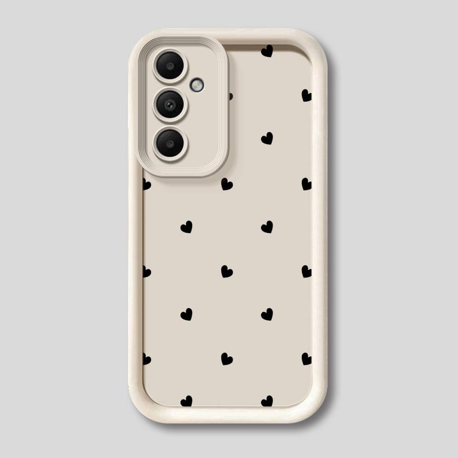 Soft Cover Case for Samsung Galaxy A26 A22 A24 A13 A36 A32 A34 A23 A12 A56 A33 A16 A14 Black Love Heart