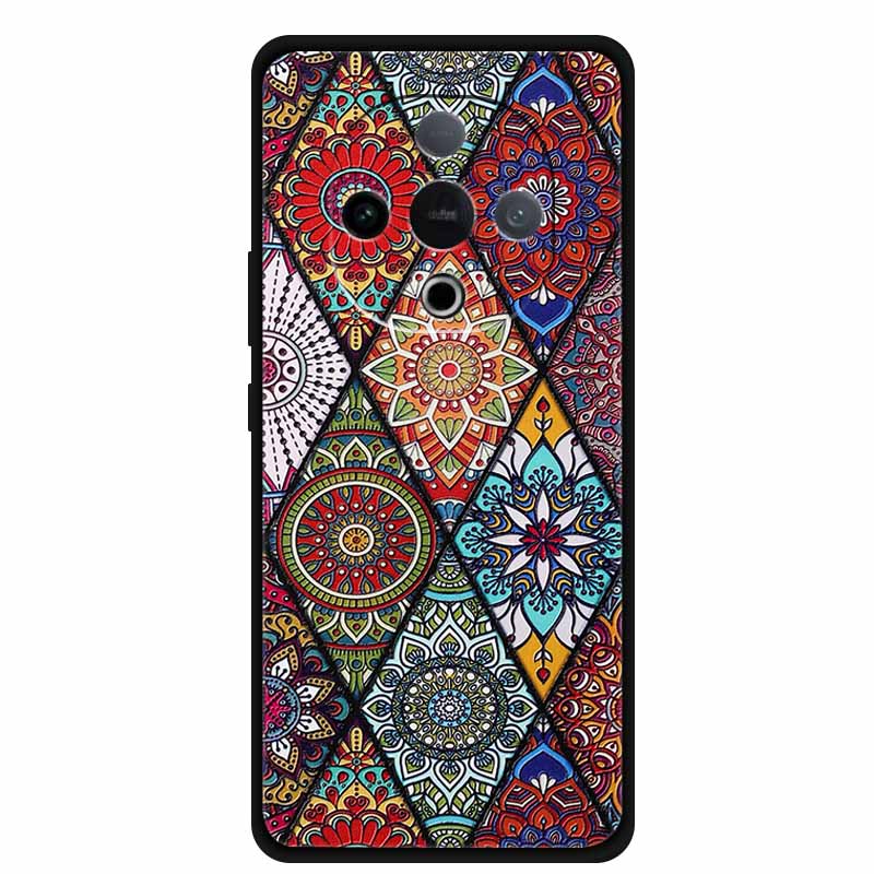 For Vivo Y300 5G Case 3D Emboss Flower Black Silicone Soft Back Cover Case For Vivo Y300C 2025 Phone Case 6.77" Coque Shell Para