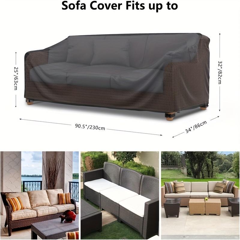 Patio Sofa Cover, Suitable for Sofas Seating 2 To 3 People, Designed Specifically for Outdoor Furniture, with Ventilation Slots and Handles.