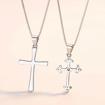 Necklace Female Cross Couple Korean Style Pendant Necklace Simple Personality