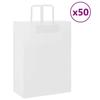 VidaXL Paper Bags 50 Pcs with Handles White 32x17x44 Cm, Paper Bag, Paper Gift Bag, Paper Gift Bag, Bag 4101832