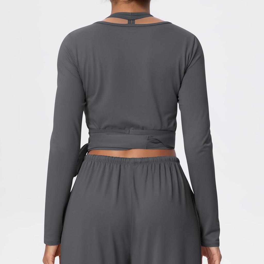 Women's Brushed Long Sleeve One-Piece Yoga Suit for Casual Outdoor Sports and Fitness