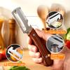 Cuchillo Pelador Serrado 3 en 1 Pelador Multifuncional Para Frutas Verduras Cebolleta Con Mango de Madera Y Abridor de Botellas