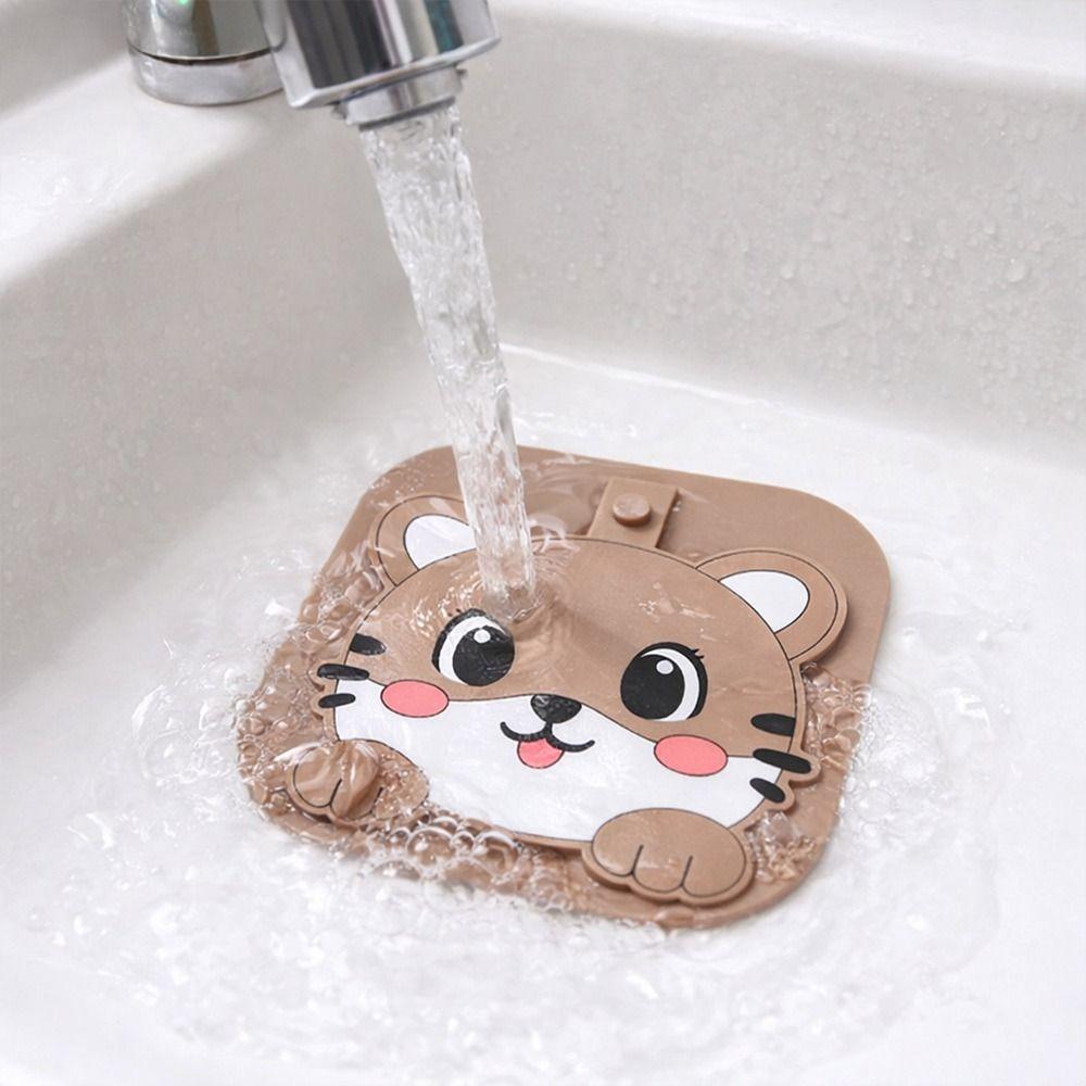 Anti Odor Floor Drain Pad Cartoon Cat Shower Drain Cover  for Kitchen Toilet