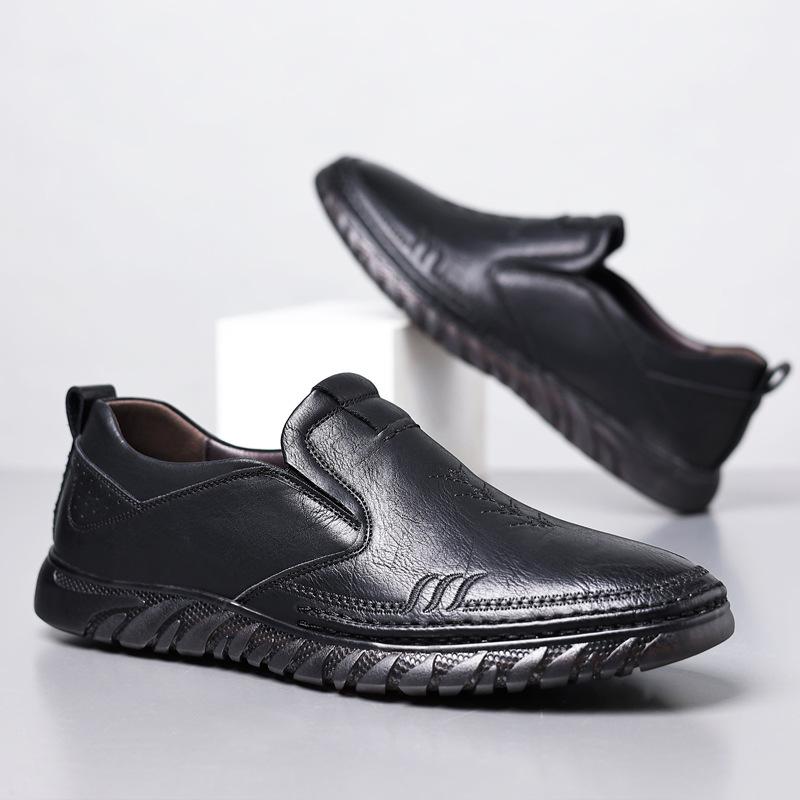 

Кожаная обувь новая мужская мягкая кожа деловая повседневная обувь Doudou мужская обувь на мягкой подошве повседневная мужская обувь 38