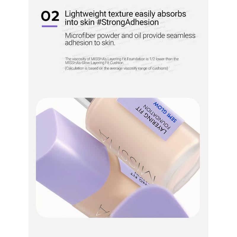 MISSHA - Layering Fit Foundation Semi Glow - 4 Colors