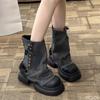 Fashionable Versatile Thick Soled Midsole Boots Women New Spring Autumn Retro Minimalist Shoes Leisure Comfortable Women's Boots