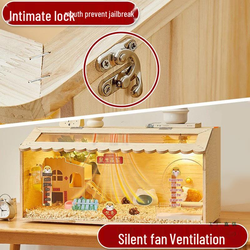 Set de Villa de Lujo para Hámster: Jaula, Nido, Caja de Cría y Escondite para Hámsteres Dorados