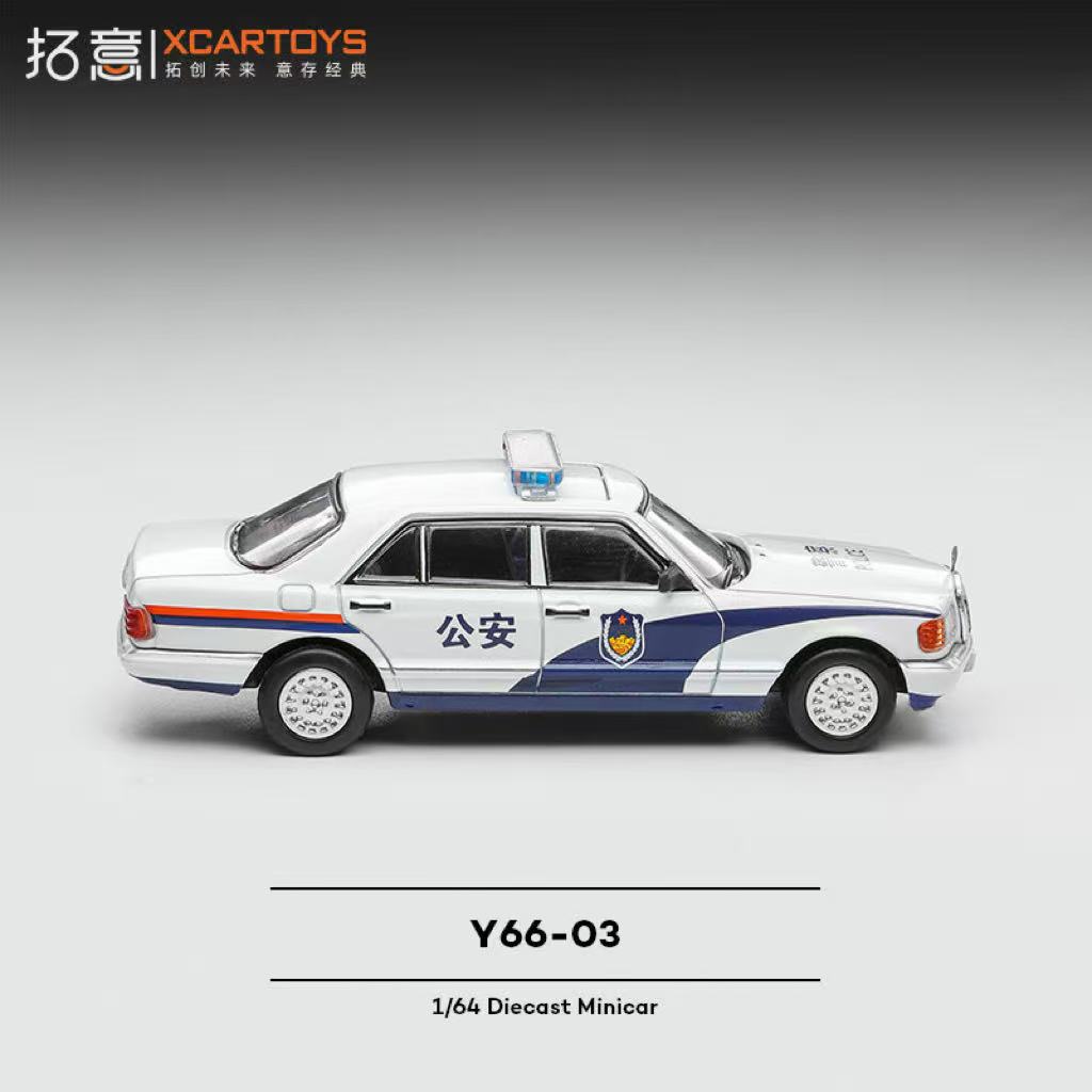 Tuoyi 1/64 alloy simulation police sedan collectible ornament Mercedes Benz 560SEL police car model Alloy Car Collection Ornamen