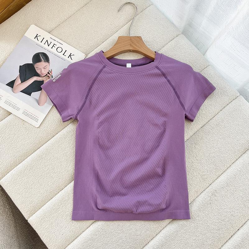 Lulu Yoga Women s Short Sleeve Slim Fit Breathable T-Shirt - Elastic, Professional Running & Training Wear M