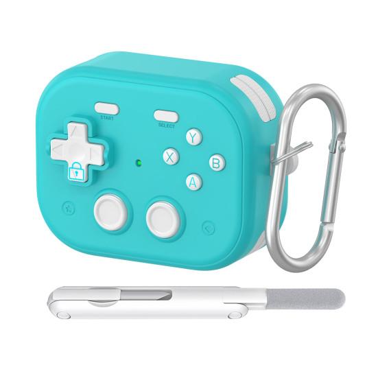 TPU Protective Case with Keychain for Airpods Funny Handheld Game Design Hard Shell Cover with Safety Lock Design for Men Boys