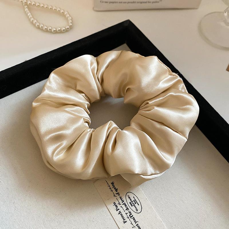 Early spring fresh large intestine hair band simple striped lace headband 2025 new high-end rubber band women's hair tie rope