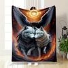 Mythical Winged Wolves Flannel Blanket Bedroom Blanket for Livingroom Couch Lunch Break Soft Throw for Friend's Festival Gift