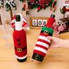 2025 New Arrival Christmas Ornament Knitted Wool Belt Elderly Red Wine Bottle Cover Table Dress Up Kitchen Decor Wholesale