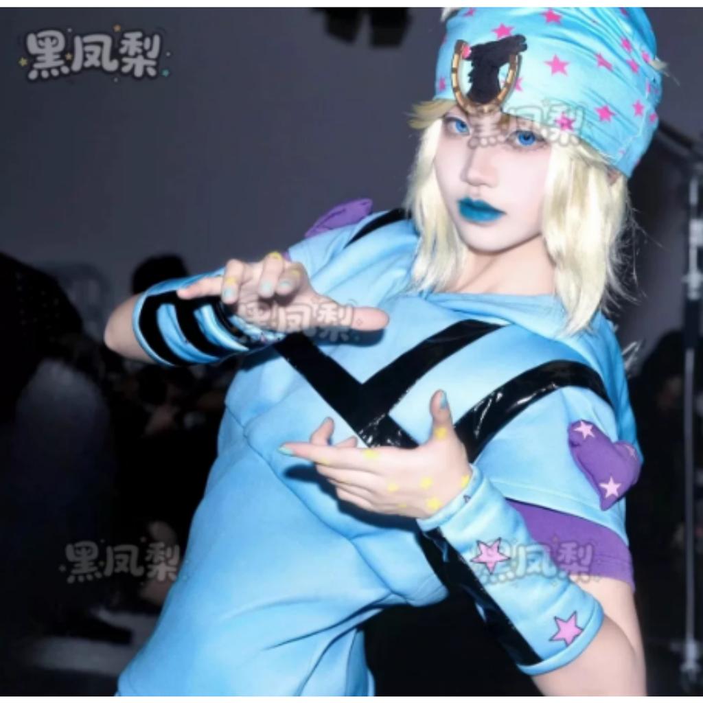 JoJo's Bizarre Adventure Steel Ball Run Jonathan Johnny Joestar Cosplay Costume Anime Game Suit Halloween Party Role Play Outfit