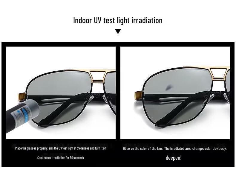 Men's Day & Night Anti-Glare Color-Changing Polarized Sunglasses for Fishing & Driving