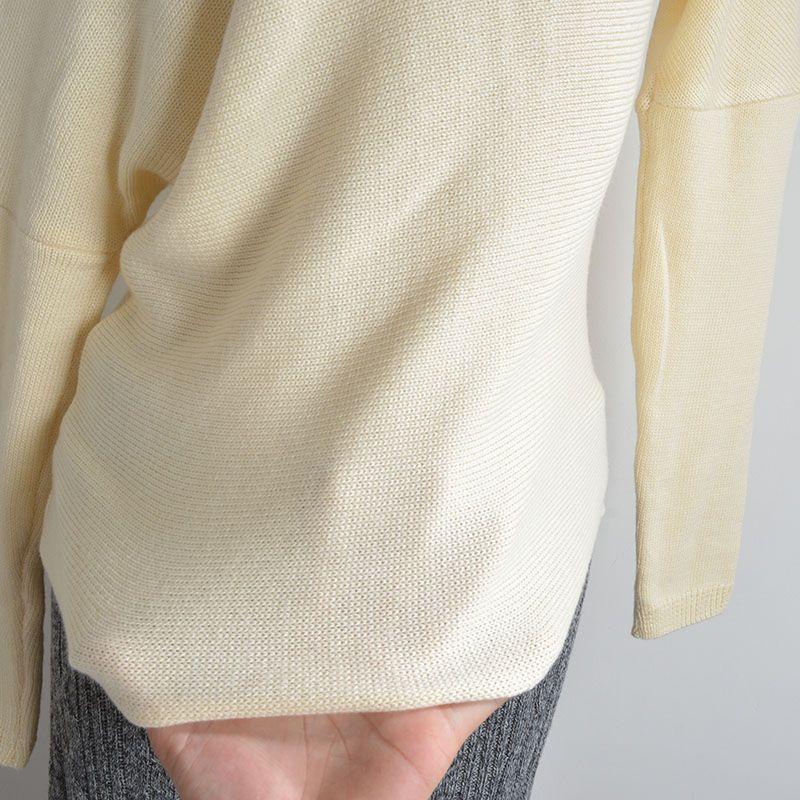New Arrival Pure Color off-Neck Pullover Soft Glutinous Knitwear Women's Clothing Spring & Fall Loose Slim Looking Oblique Shoulder Long Sleeves Tops