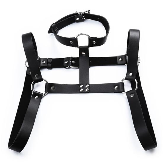 Nastavitelný kožený postroj Body Restraint Bondage popruh pro dospělé sexuální hračky