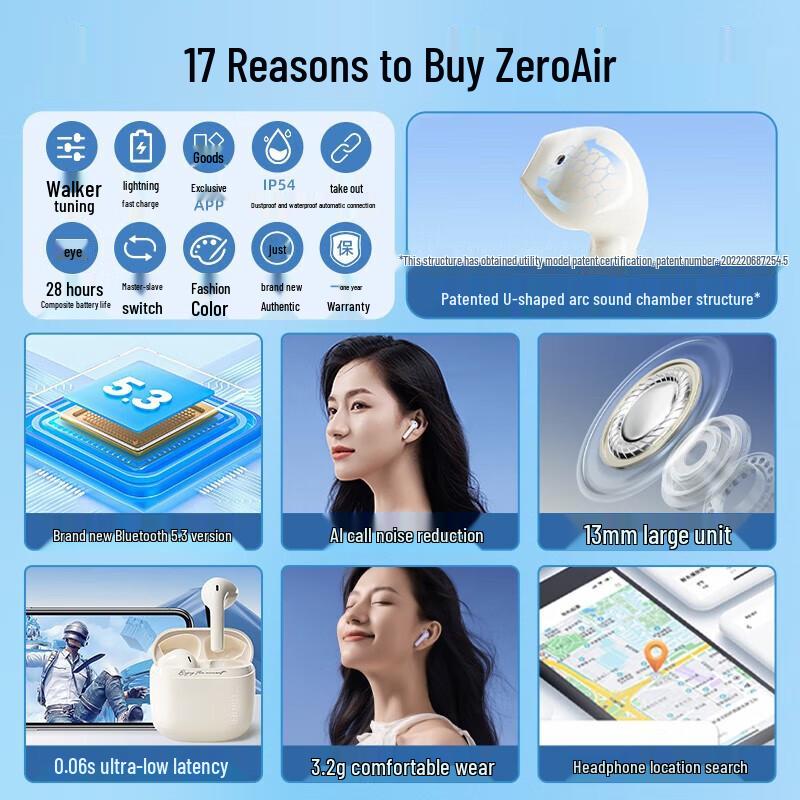 EDIFIER Zero Air True Wireless Bluetooth Earbuds