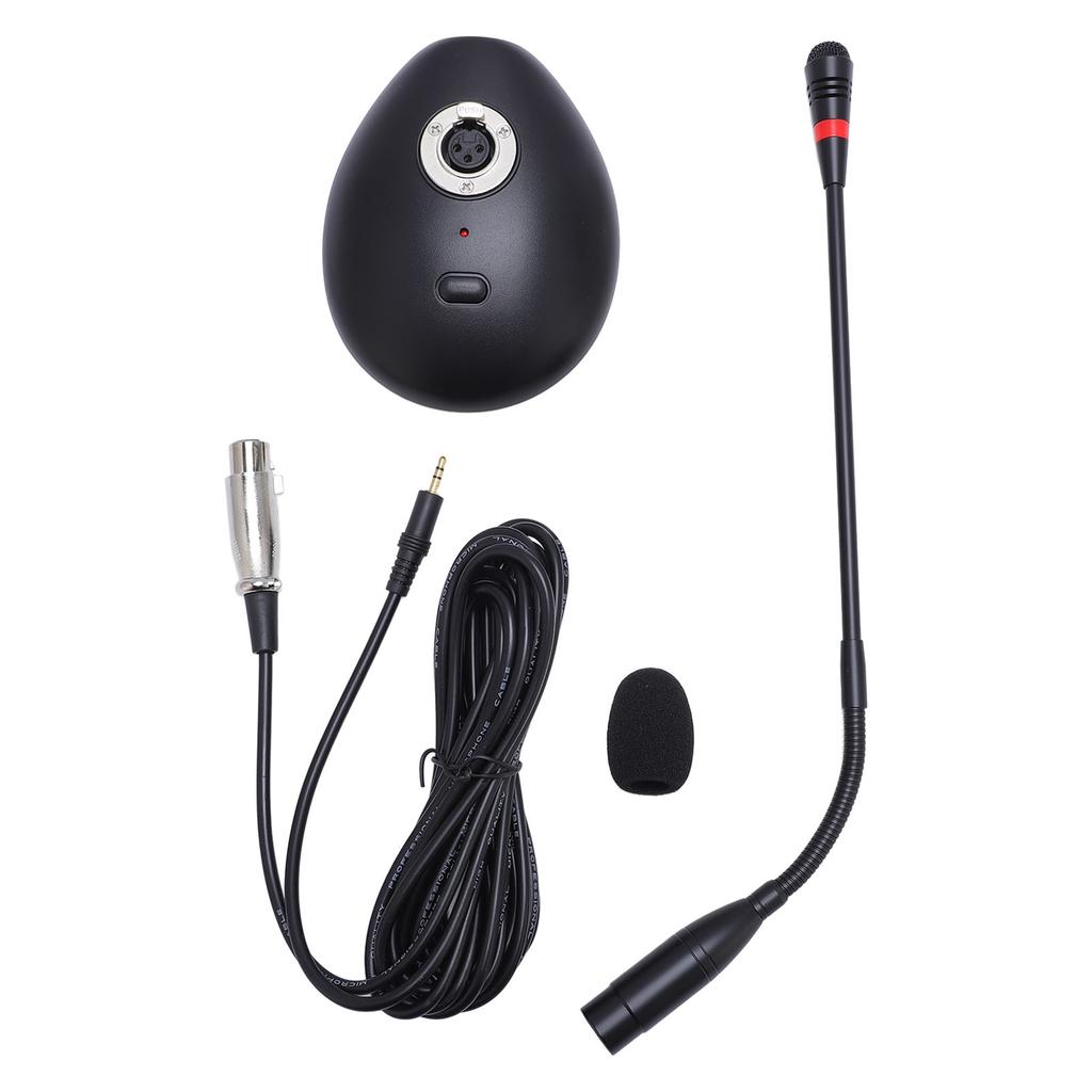 Gooseneck Condenser Microphone Cardioid Adjustable Multifunctional Desktop Microphone for Lecture