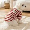 Thick Warm Dog Striped Hoodie Windproof Dog Pullover Casual Pet Overalls  Walking Outdoor