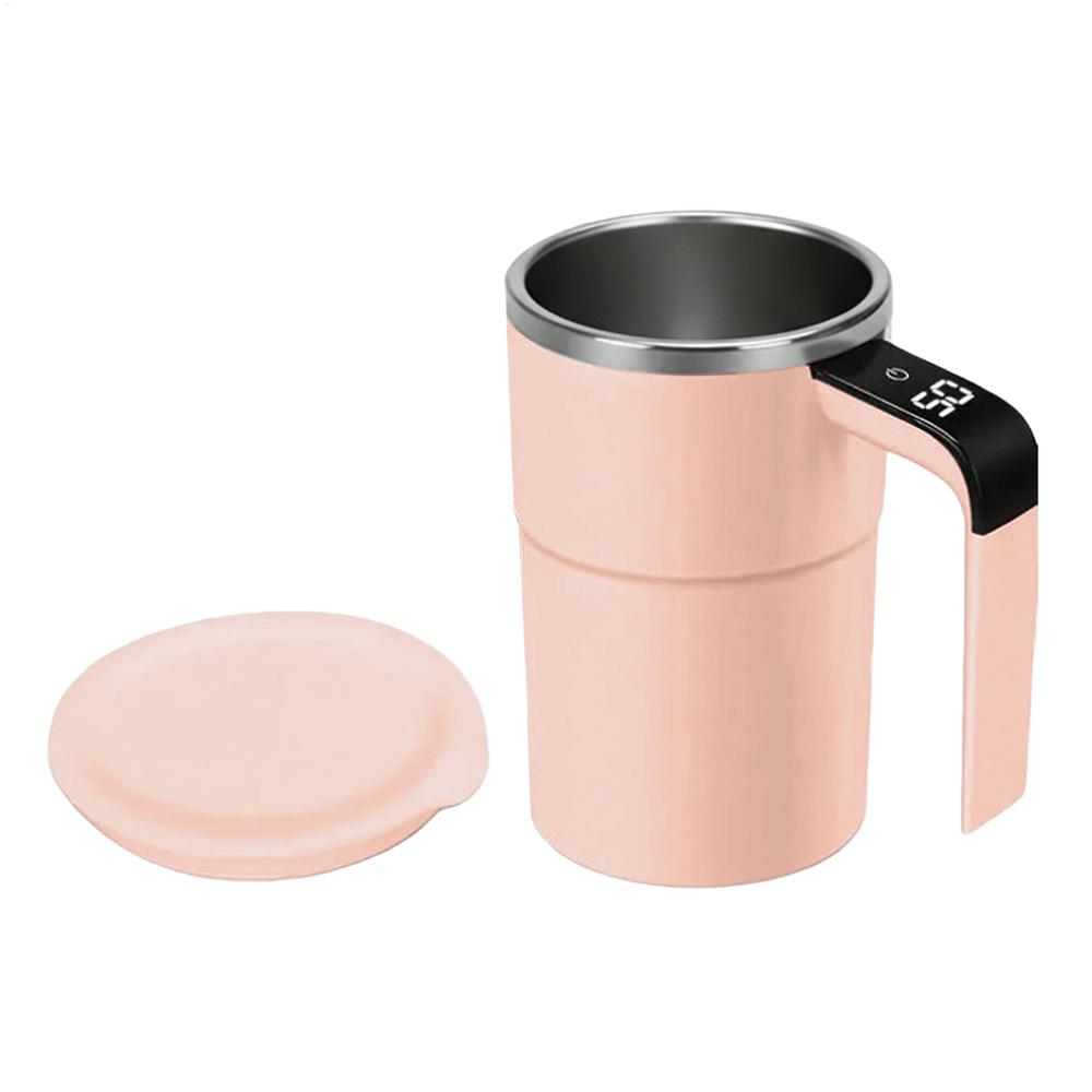 

Self Stirring Mug Automatic Mixing Coffee Cup 380ml Heat Resistant Coffee Mug Hot Chocolate Cocoa Drinkware for Home Office 380ml рожевий