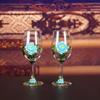Superior Enamel Peony Glass Crystal Champagne Cup Set Goblet Glasses Glasses of Wine Wineglass Luxury Glass Cups Vintage Whiskey
