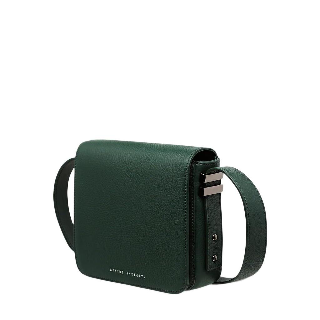 WANT TO BELIEVE Shoulder Bag for Crossbody Adult Leather Korean Leather Green [Status Anxiety] Women, Bag, Bag, Strap, Cowhide, Bag,