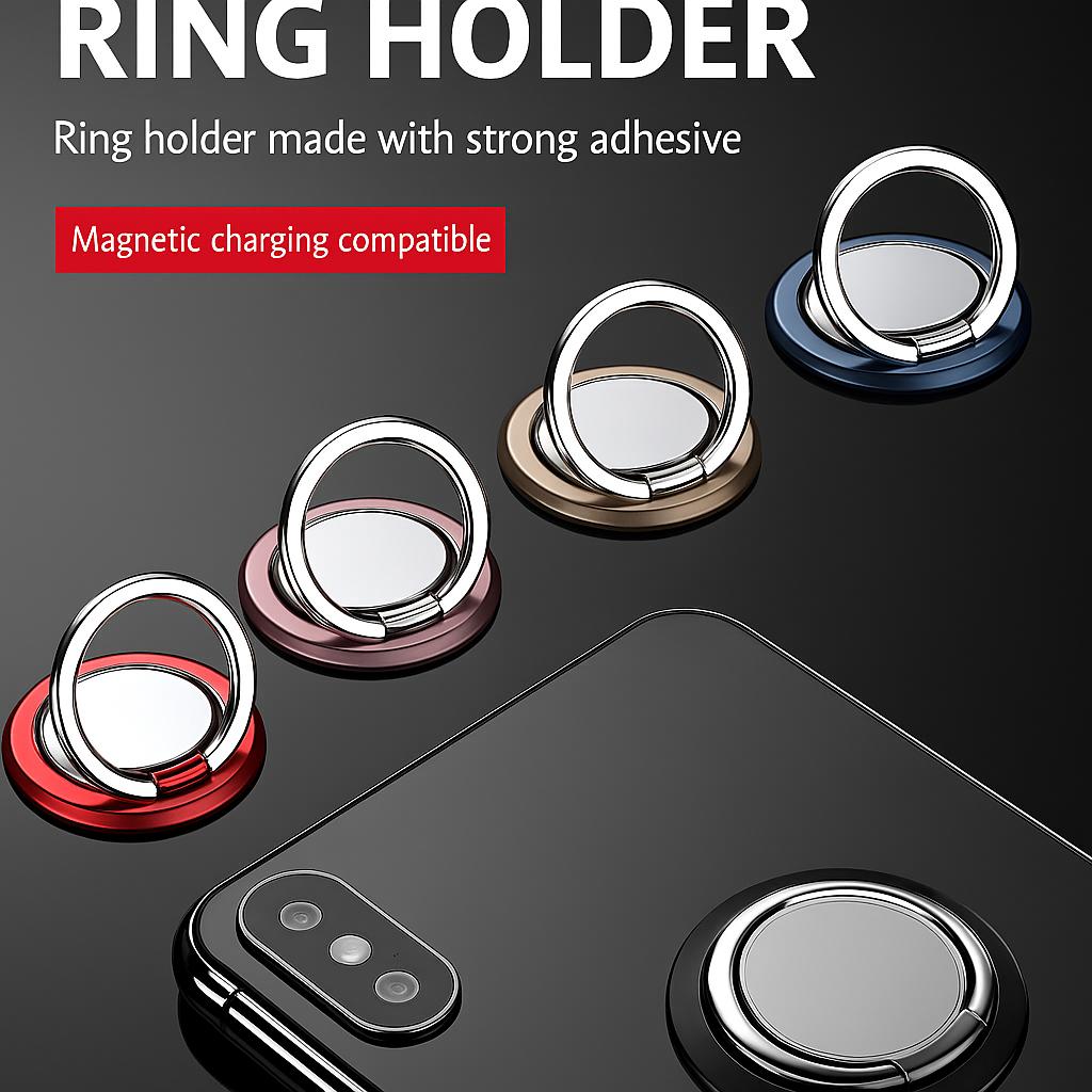 [Ultimate Grip] Premium 360° Metal Phone Ring Holder & Kickstand
