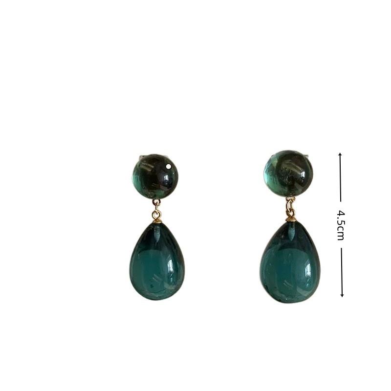 Retro Water Drop Earrings Women's Sea Green New Geometric Originality Elegant Unique Design Earrings Charm Jewelry Gift