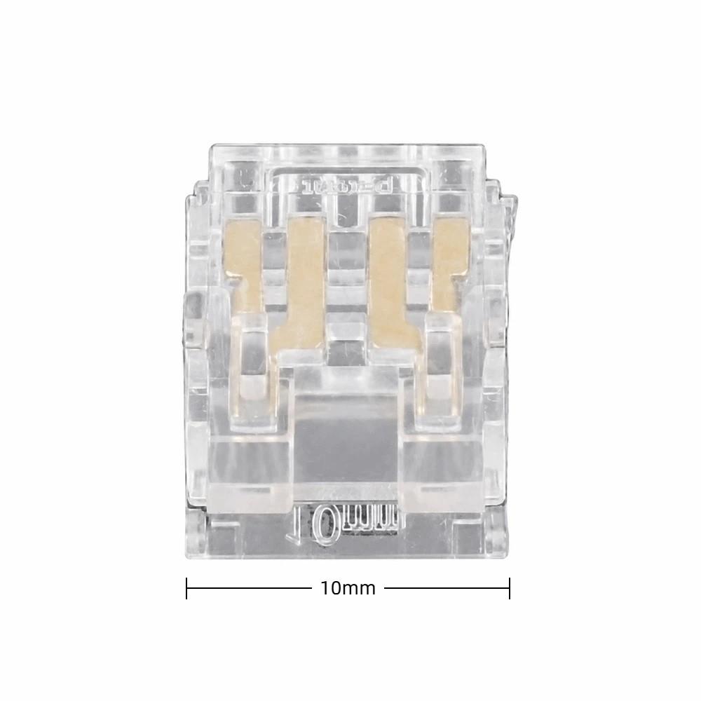 10pcs 4PIN COB LED Strip Connector Transparent Solderless LED Adapter  For School