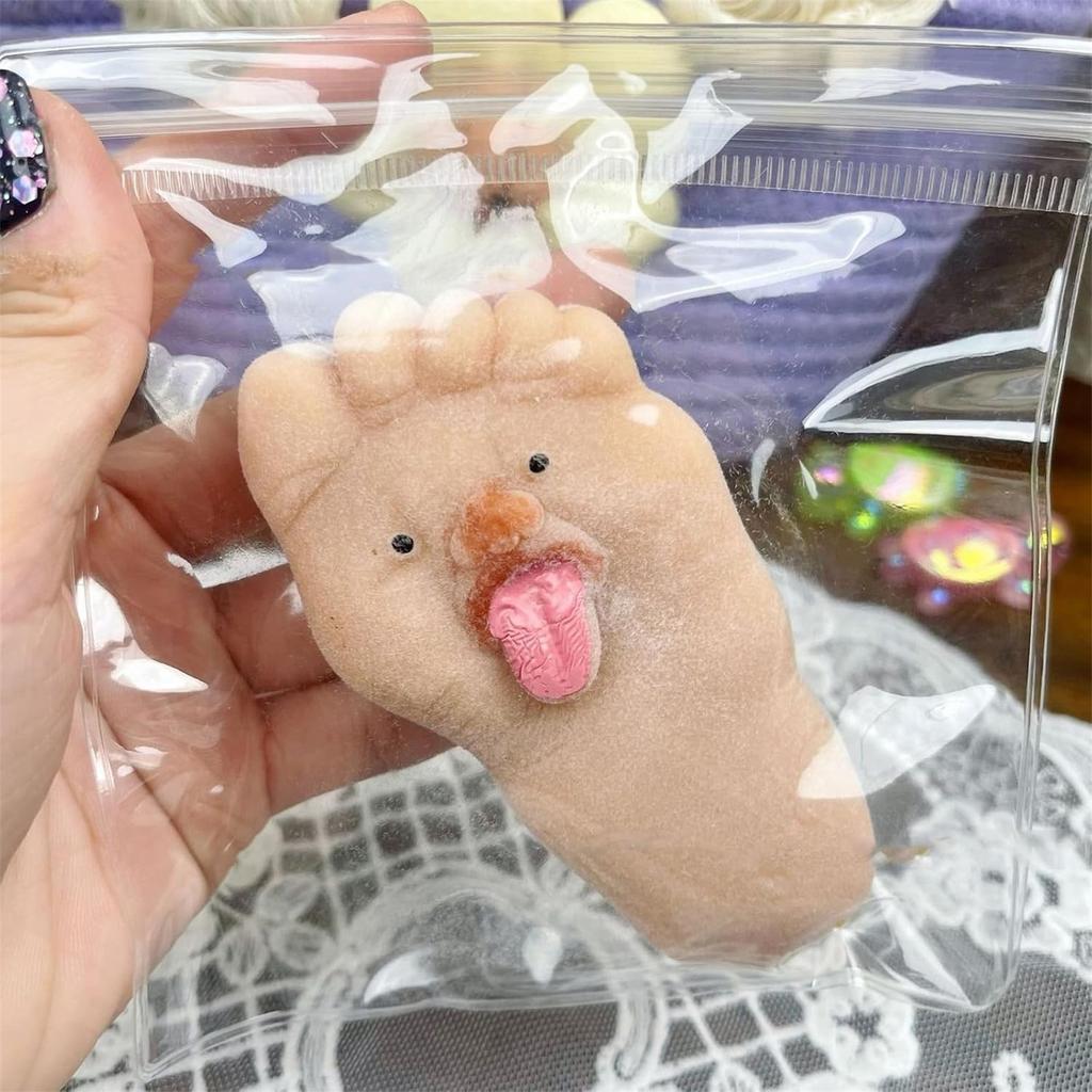 Tongue Sticking Out Big Feet Squeezing Toys Novel Soft Silicone Decompression Skills Slow Rebound Fun Expression Children'S Gift