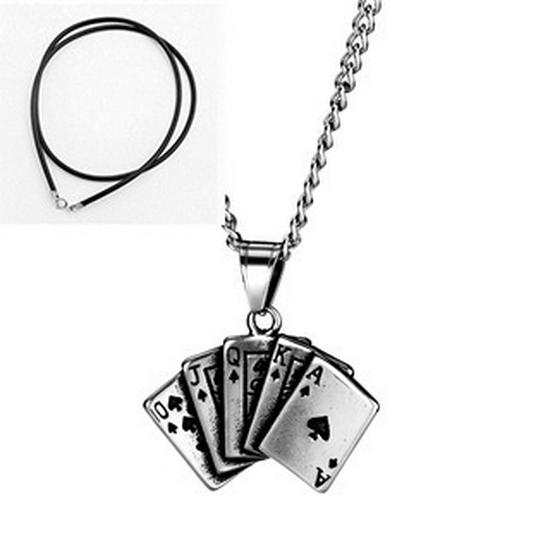 S925 Poker Straight Flush Hanger Ketting - Trendy Minimalistische Ketting voor Mannen & Vrouwen