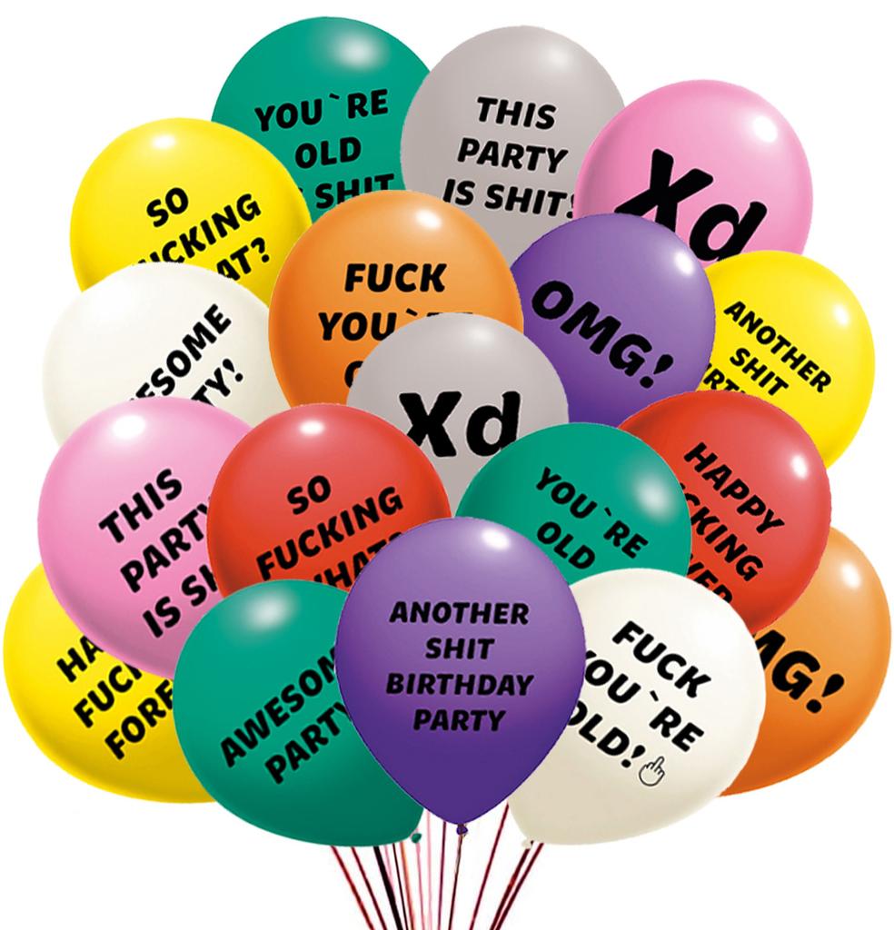 Funny Naughty Birthday Balloons 18 Pcs