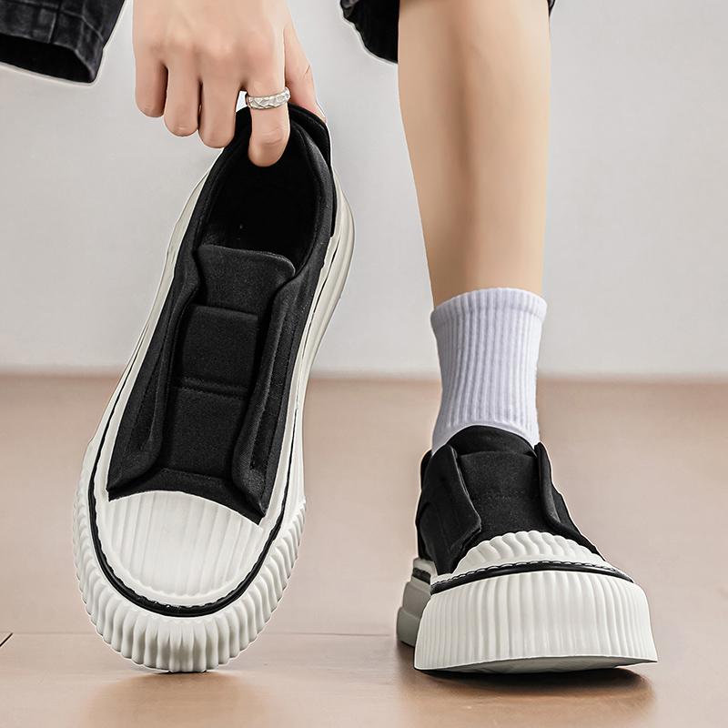 Men's Sports Shoes, Canvas Shoes, Thick-soled Casual Loafers, Anti-slip, Comfortable Low-top Shoes, Men's Daily Wear