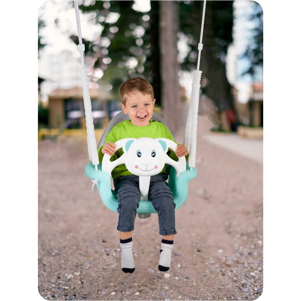 Ricokids 3-In-1 Teddy Bear Bucket Swing, Turquoise