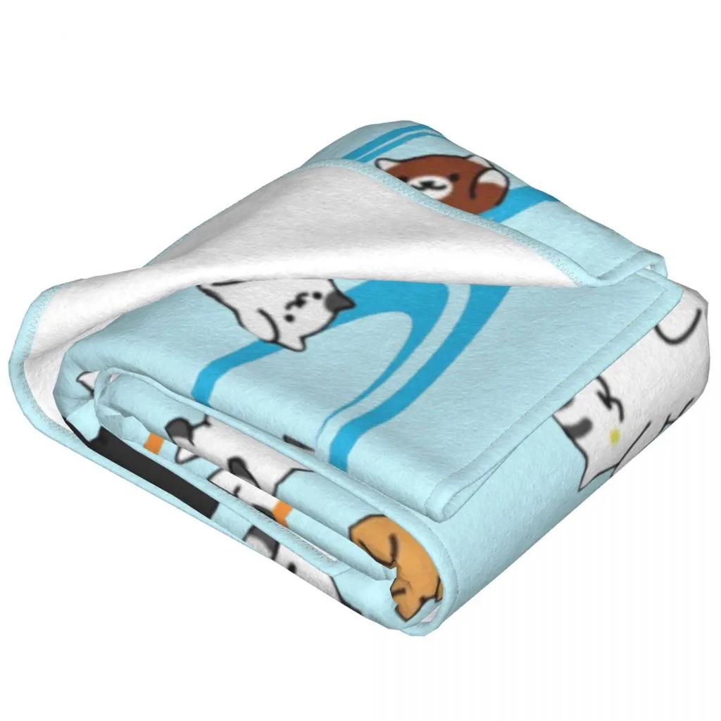Neko Portals Blankets Fleece Neko Atsume Kawaii Cat Game Kitty Collector Lightweight Throw Blanket for Home Couch Bedroom Quilt