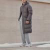 Adidas LONG DOWN Jackets Unisex Charcoal Gray Hooded Moderate Down Jacket KF6746-