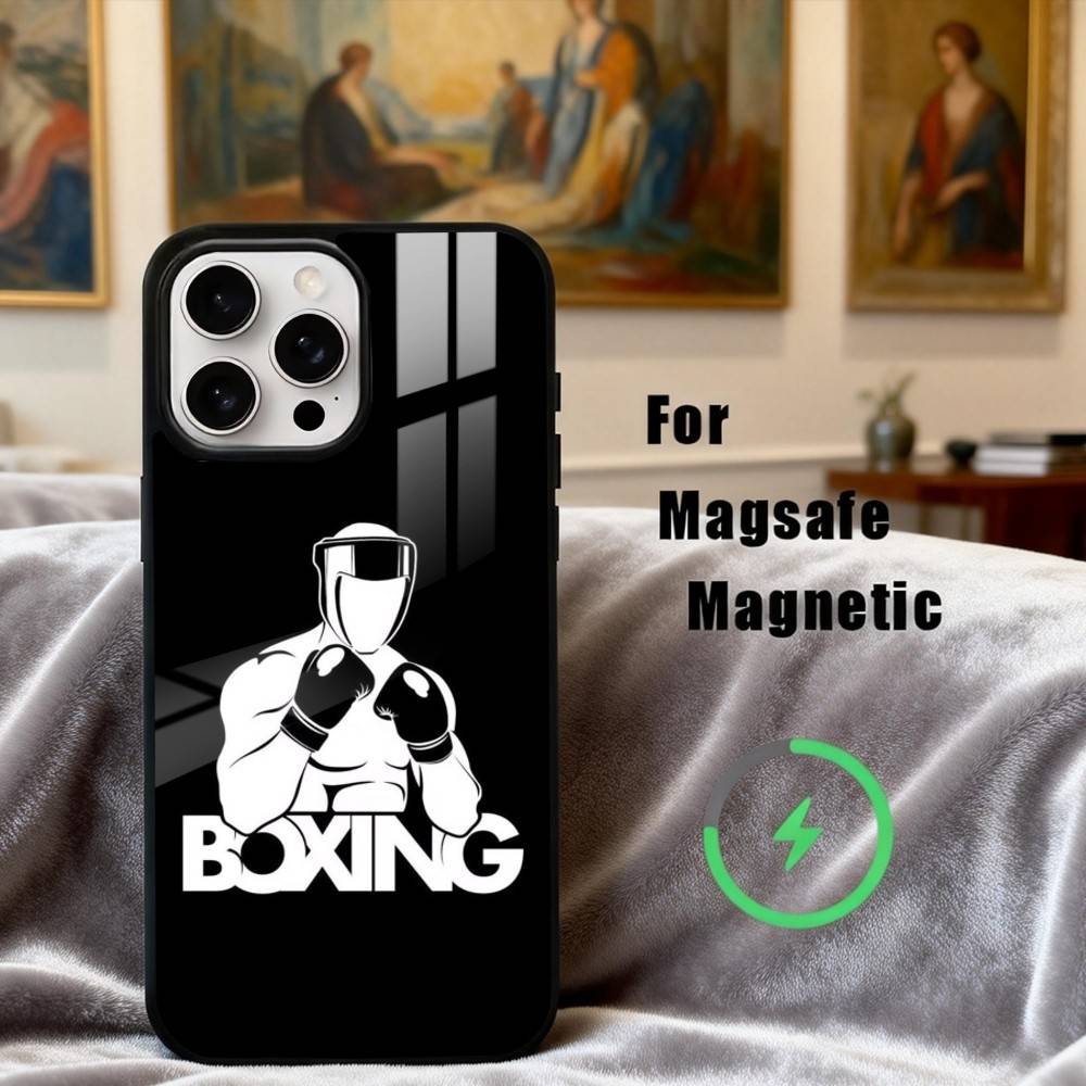 Boxing Gloves Phone Case For iPhone17,16,15,14,13,12,11 Plus,Pro Max Magnetic For Magsafe Wireless Charging