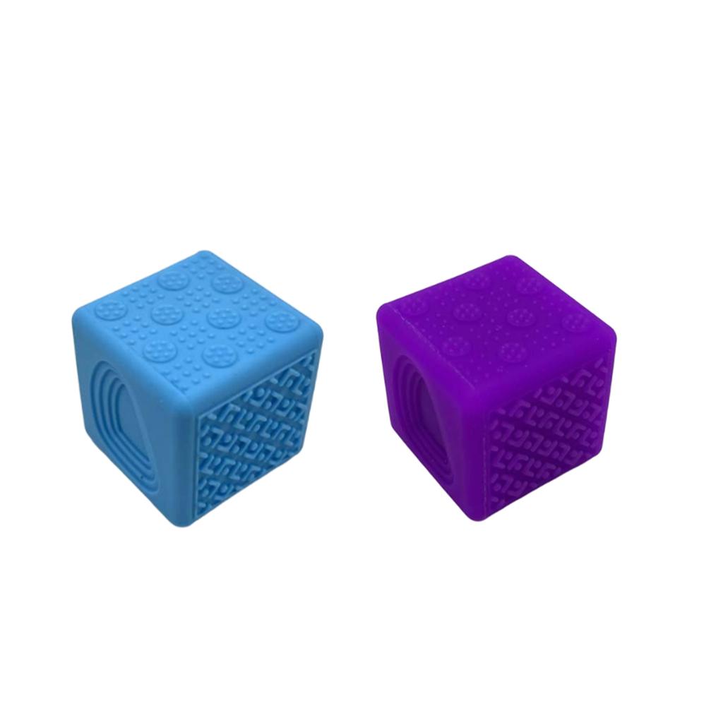 Children'S Silicone Textured Block Decompression Toy Sensory Dice Toy (Set Of Two)