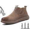 Indestructible Safety Shoes Men Soft Bottom Work Shoes Chelsea Boots Steel Toe Work Safety Boots Cowhide Welder Shoes M647