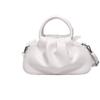 Hand-held Vintage Solid-color Cloud-shaped Pleated Bag with Single Shoulder Strap and Side Carrying Handle