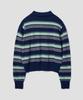 TTUDEMENT Retro Stripe Polo Knit Navy