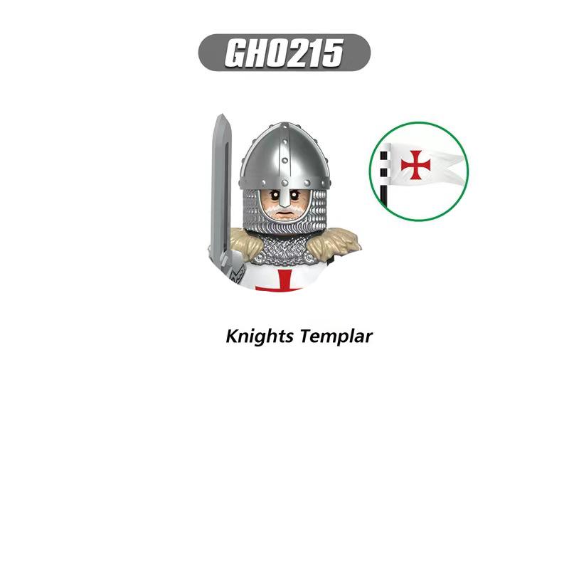 Mittelalterliche Ritter Serie Figuren Bausteine Krieger Soldaten Wachen Löwenherz Krankenhaus Deutscher Ritter Schlacht Hirte Kindergeschenk