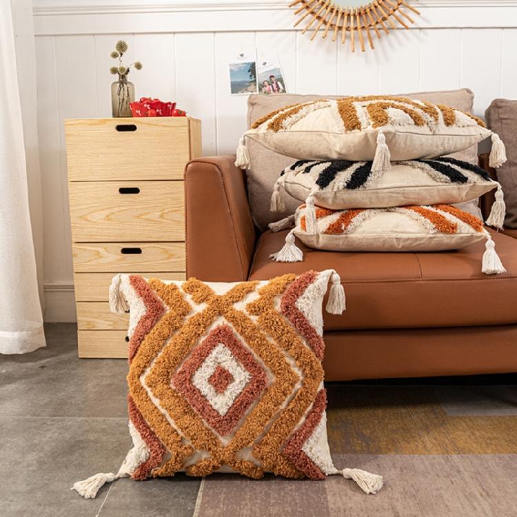 Nordic Style Throw Pillow Covers Bohemian Diamond Tufted Pillow Cushion Cover
