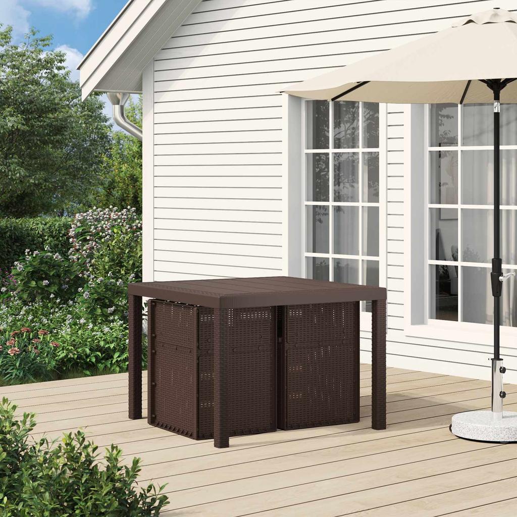Garden Dining Chairs 2 pcs Brown PP
