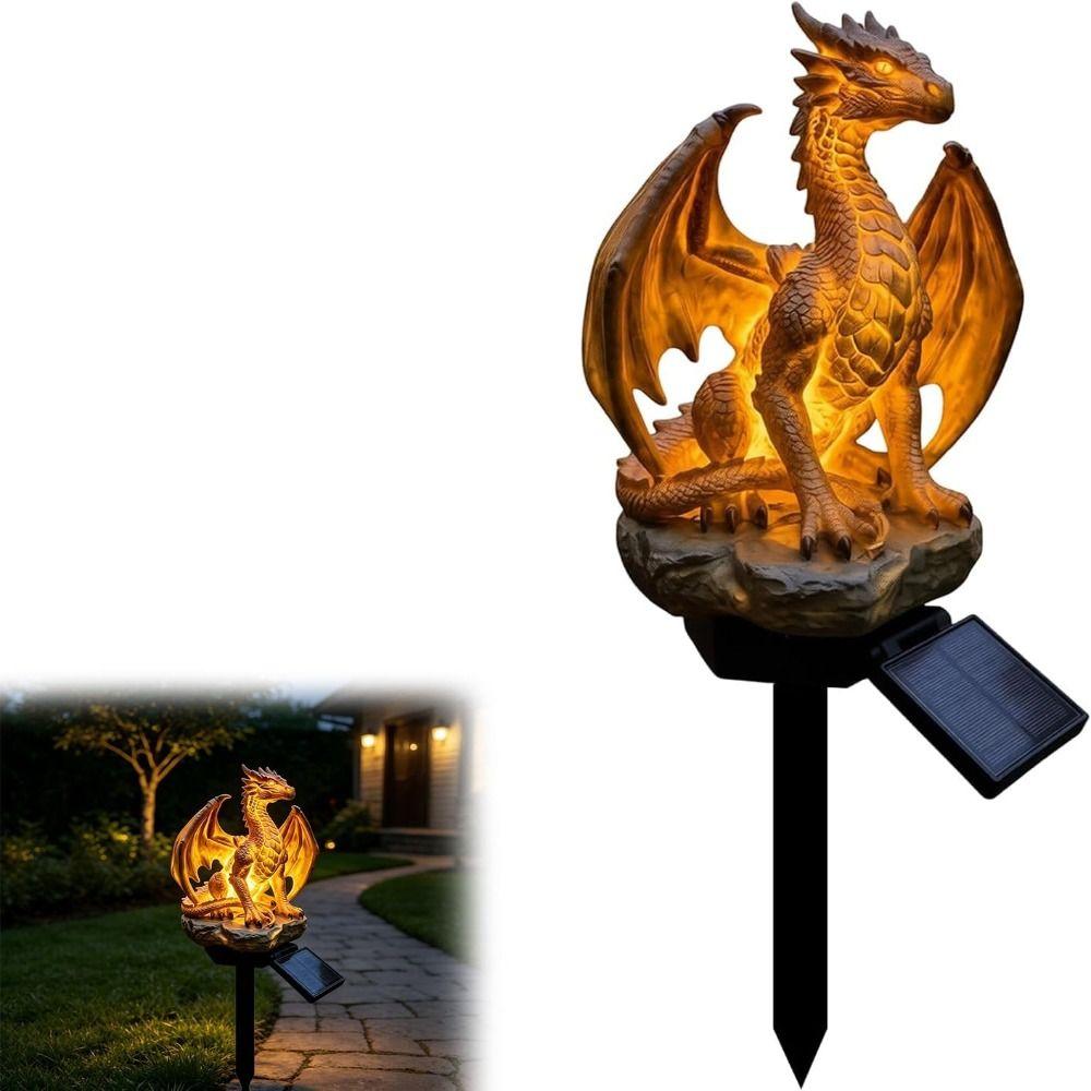 Warm Night Glow Solar Garden Light Solar Powered Solar Stake Light Dragon Garden Light Patio Decor